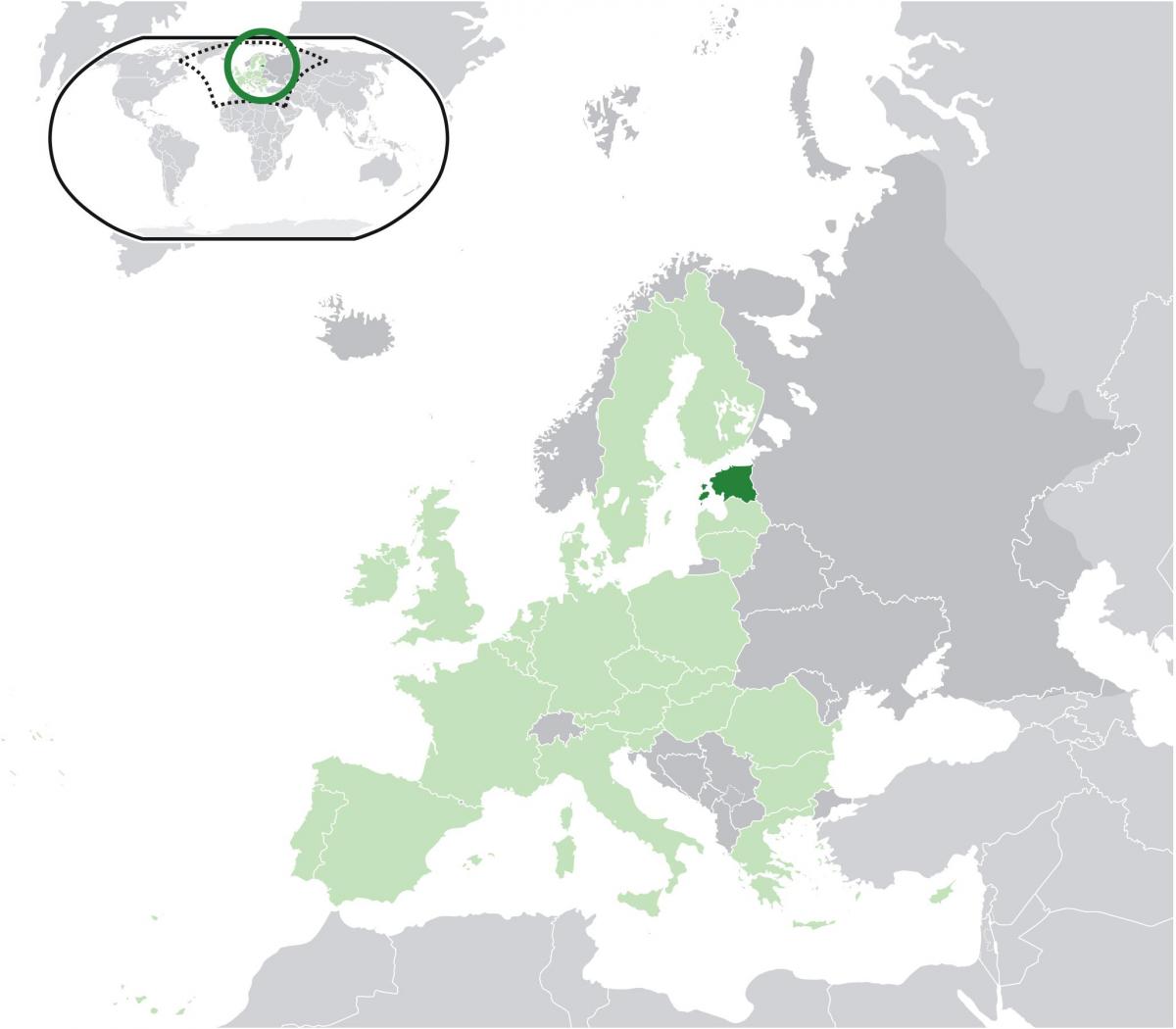 استونی در نقشه اروپا