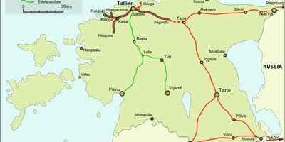 نقشه استونیایی راه آهن
